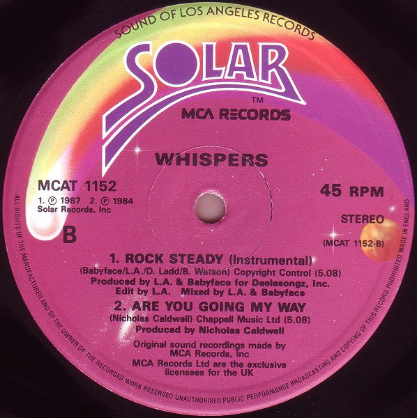 The Whispers : Rock Steady (12", Pic)