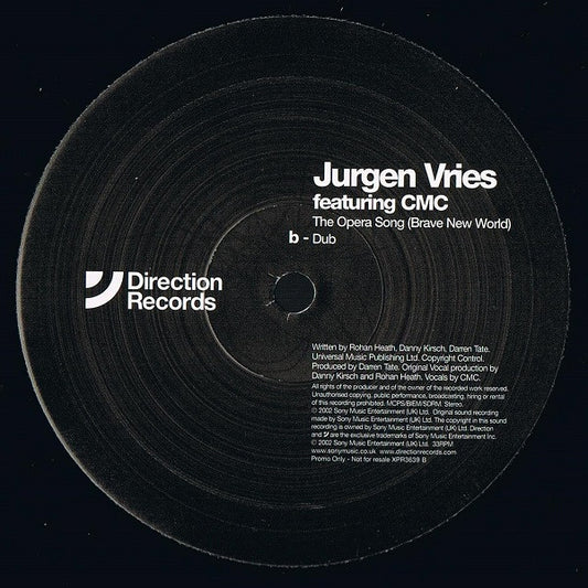 Jurgen Vries Featuring CMC (2) : The Opera Song (Brave New World) (2x12", Promo)