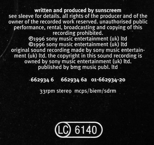 Sunscreem : Secrets (12")