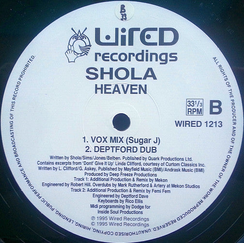 Shola* : Heaven (12", Single)