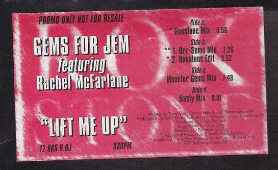 Gems For Jem Featuring Rachel McFarlane : Lift Me Up (2x12", Promo)