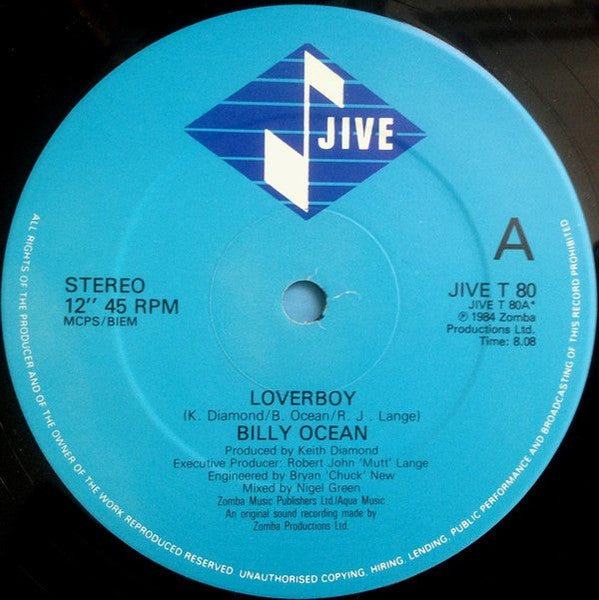 Billy Ocean : Loverboy (12", Single, Ltd)