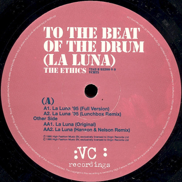 The Ethics : To The Beat Of The Drum (La Luna) (12", Single)