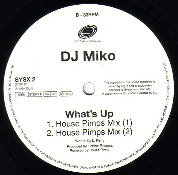 DJ Miko : What's Up (12", Single)