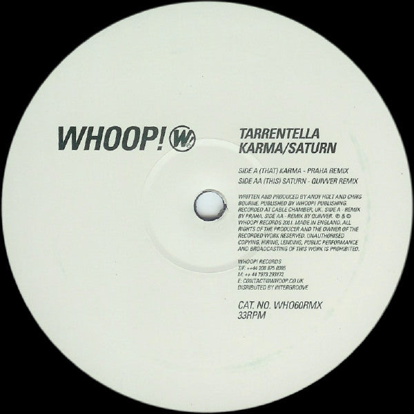 Tarrentella : Karma / Saturn (Remixes) (12")
