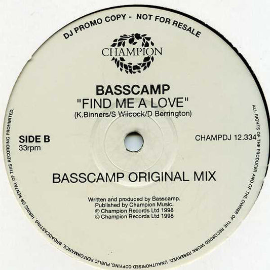Basscamp : Find Me A Love (2x12", Promo)