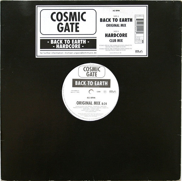 Cosmic Gate : Back To Earth / Hardcore (12")