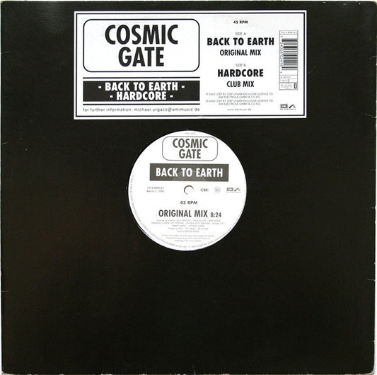 Cosmic Gate : Back To Earth / Hardcore (12")