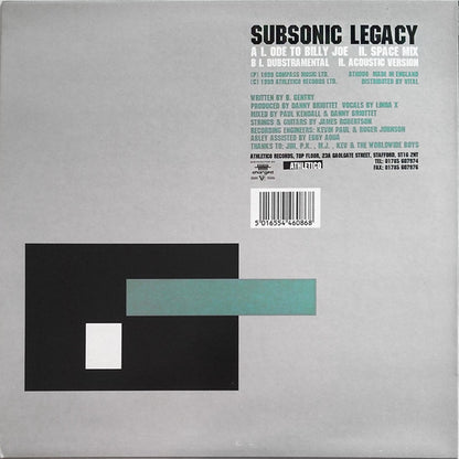 Subsonic Legacy : Ode To Billy Joe (12")