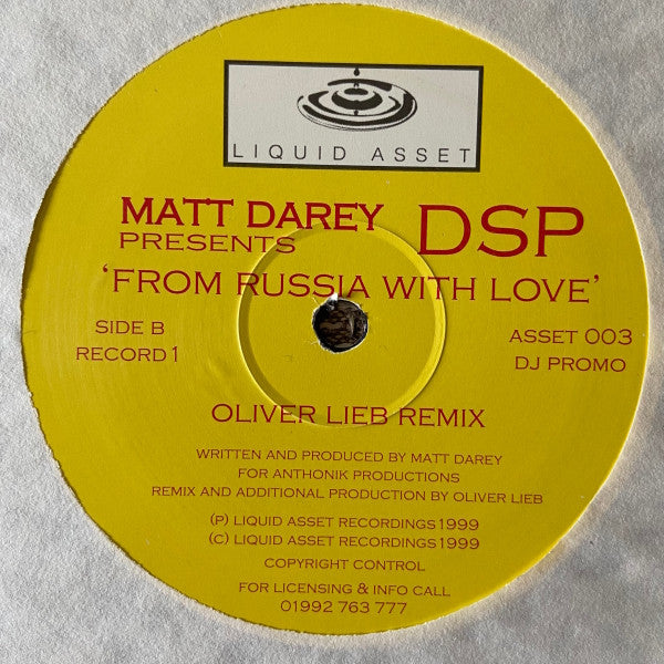 Matt Darey Presents DSP (5) : From Russia With Love (2x12", Promo)