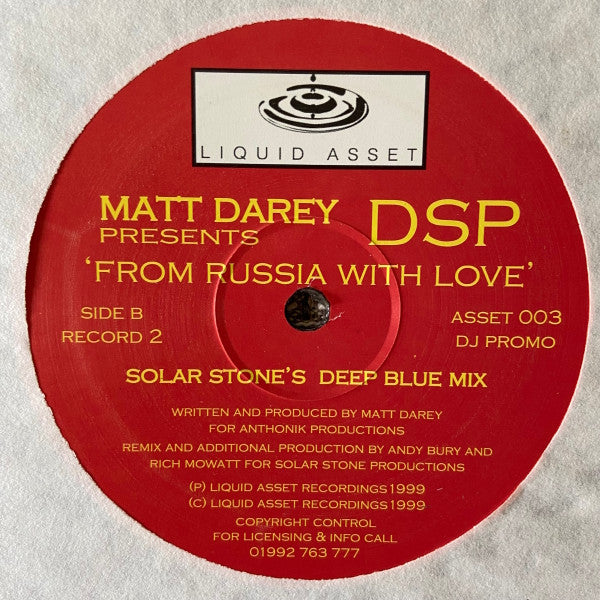 Matt Darey Presents DSP (5) : From Russia With Love (2x12", Promo)