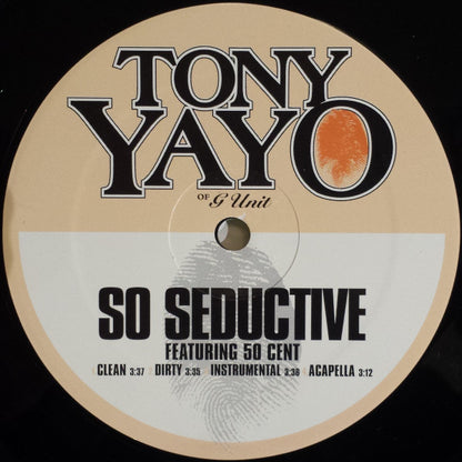 Tony Yayo Of G Unit* : So Seductive / Live By The Gun (12", Promo)