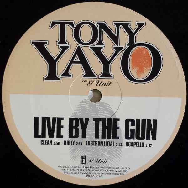 Tony Yayo Of G Unit* : So Seductive / Live By The Gun (12", Promo)