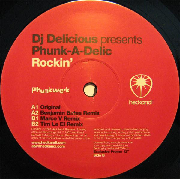 DJ Delicious Presents Phunk-A-Delic : Rockin' (12", Promo)