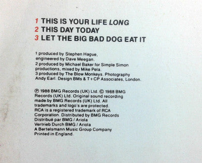 The Blow Monkeys : This Is Your Life Long (12")