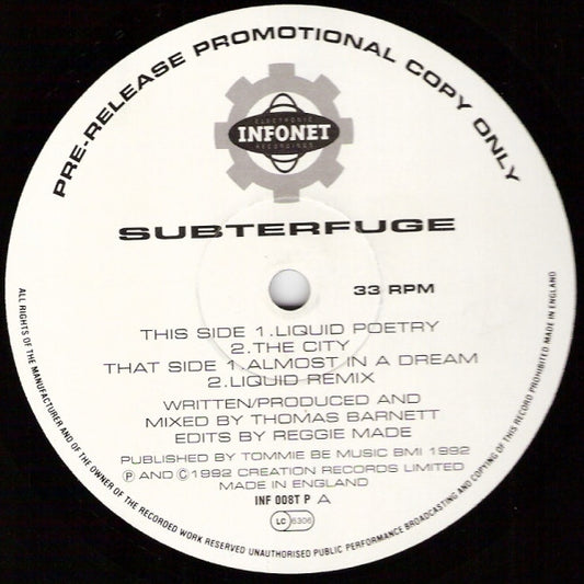 Subterfuge : Liquid Poetry (12", Promo)