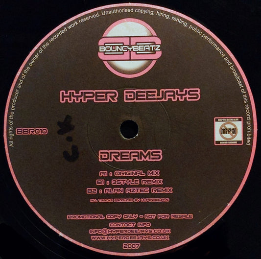 Hyper Deejays : Dreams (12", Promo)