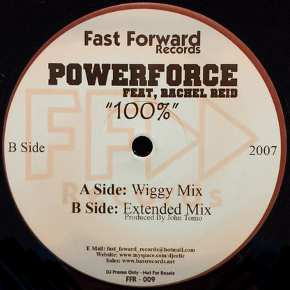 Powerforce Feat. Rachel Reid : 100% (12", Promo)