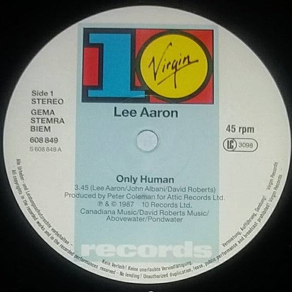 Lee Aaron : Only Human (12", Maxi)
