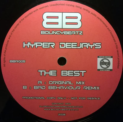 Hyper Deejays : The Best (12", Promo)