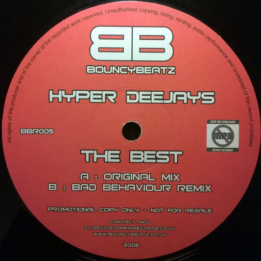 Hyper Deejays : The Best (12", Promo)