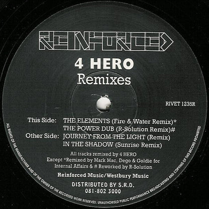 4 Hero : Journey From The Light (Remixes) (12", Promo)
