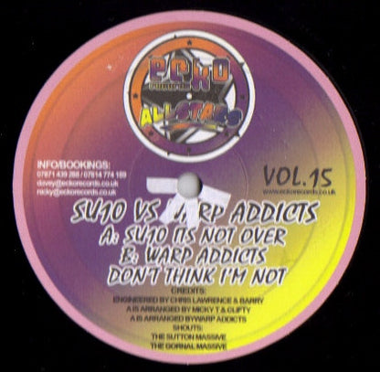 SU10 vs. Warp Addicts : Its Not Over / Don't Think I'm Not (12")