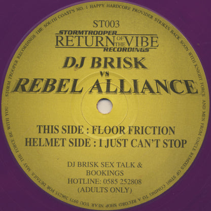 Brisk Vs. Rebel Alliance (2) : Floor Friction / I Just Can't Stop (12", Pur)