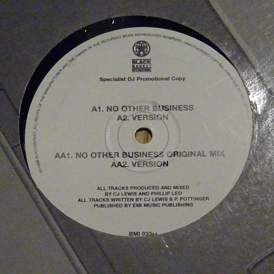 CJ Lewis : No Other Business (12", Promo)