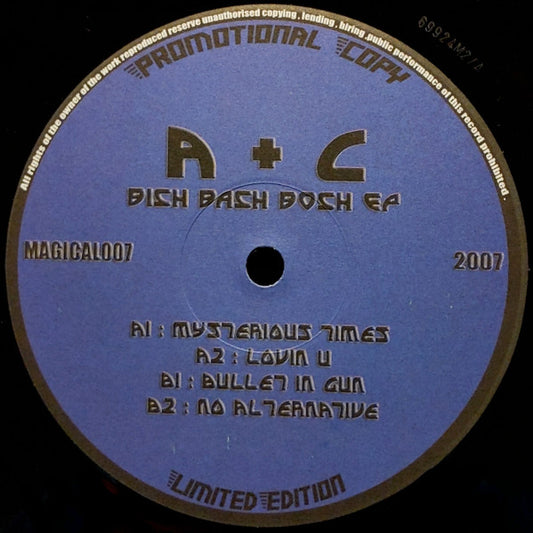 A + C* : Bish Bash Bosh EP (12", EP, Ltd, Promo)