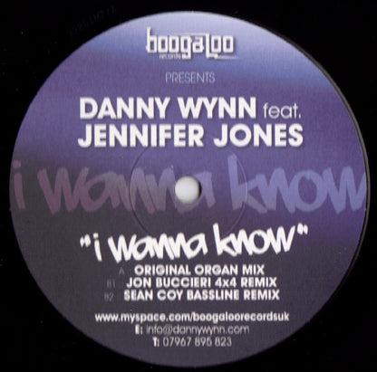 Danny Wynn Feat. Jennifer Jones (4) : I Wanna Know (12", Ltd)