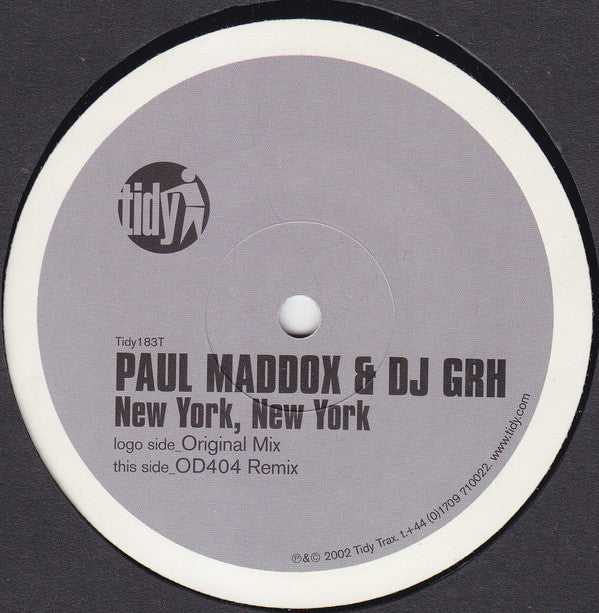 Paul Maddox & DJ GRH : New York, New York (12")