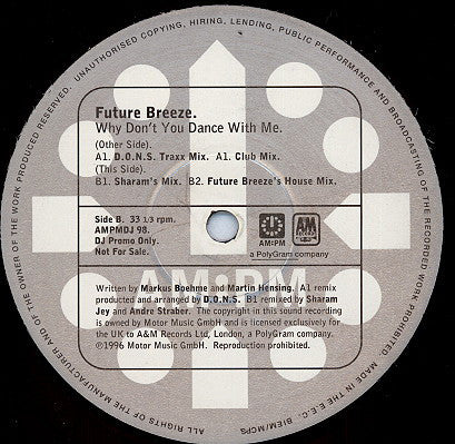 Future Breeze : Why Dont You Dance With Me (12", Promo)