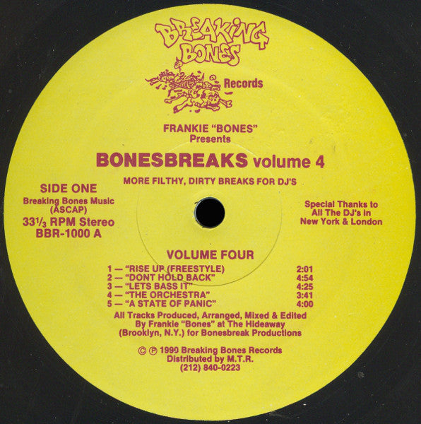 Frankie "Bones"* Presents Bonesbreaks : Volume 4 (More Filthy, Dirty Breaks For DJ's) (LP)
