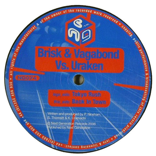 Brisk & Vagabond* Vs. Uraken : Tokyo Rush / Back In Town (12")