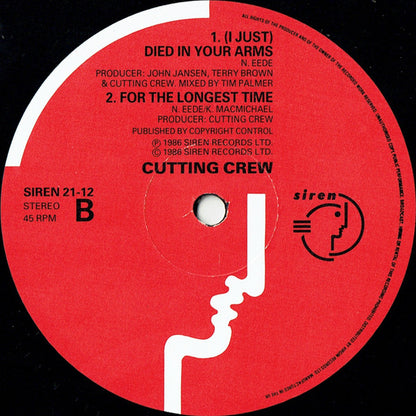 Cutting Crew : (I Just) Died In Your Arms (12", Single)