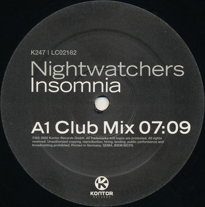 Nightwatchers : Insomnia (12", S/Sided)
