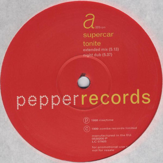 Supercar : Tonite (12", Promo)