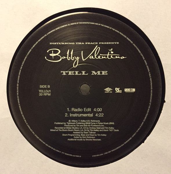 Bobby Valentino (2) : Tell Me (12", Promo)