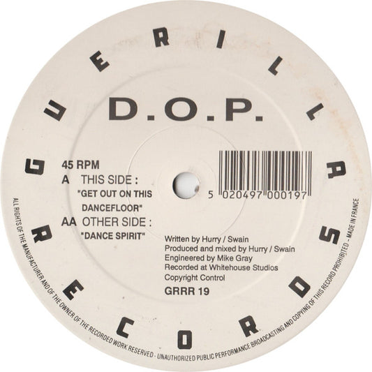 D.O.P. : Get Out On This Dancefloor (12")