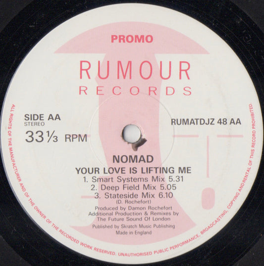 Nomad : Your Love Is Lifting Me (12", Promo)