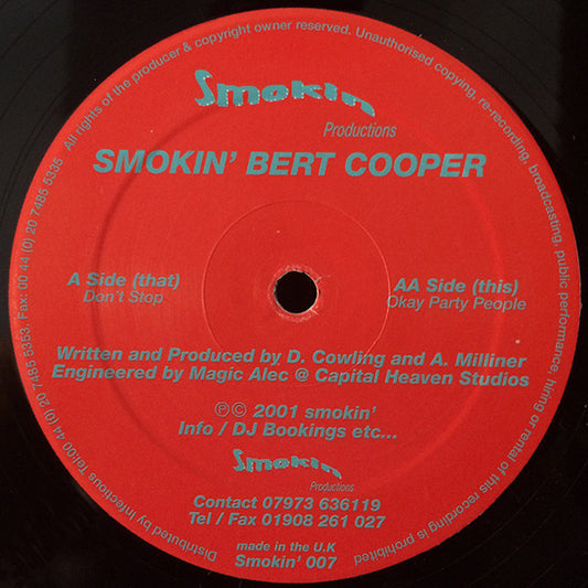 Smokin' Bert Cooper : Don't Stop (12")