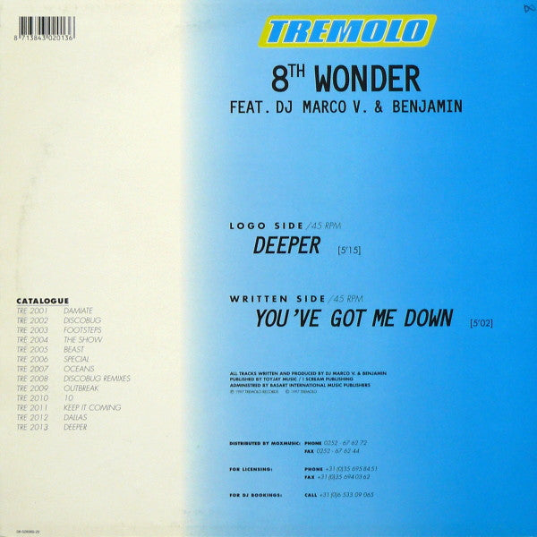 8th Wonder Feat. DJ Marco V. & Benjamin* : Deeper (12")