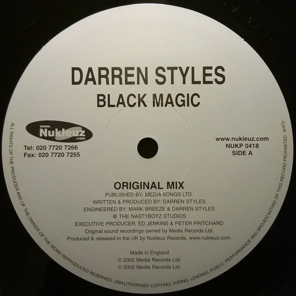 Darren Styles : Black Magic (12")