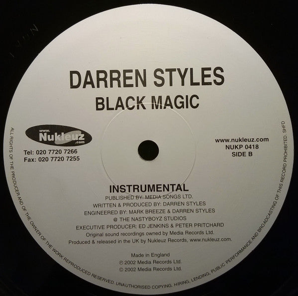 Darren Styles : Black Magic (12")