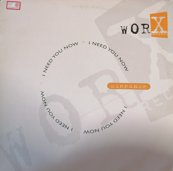 Sinnamon : I Need You Now (12")