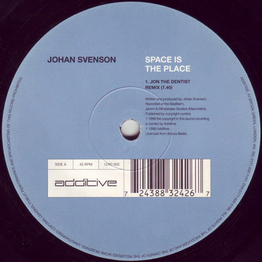 Johan Svenson : Space Is The Place (12")