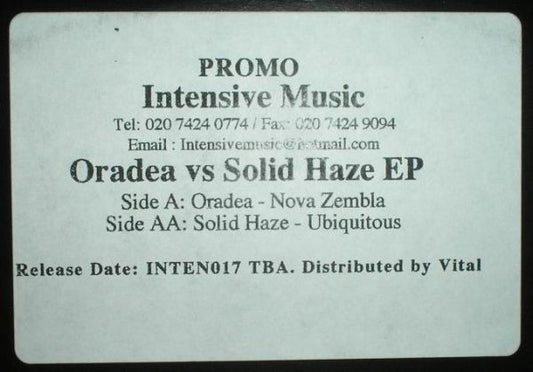 Oradea vs Solid Haze : Oradea vs Solid Haze EP (12", EP, Promo, W/Lbl)
