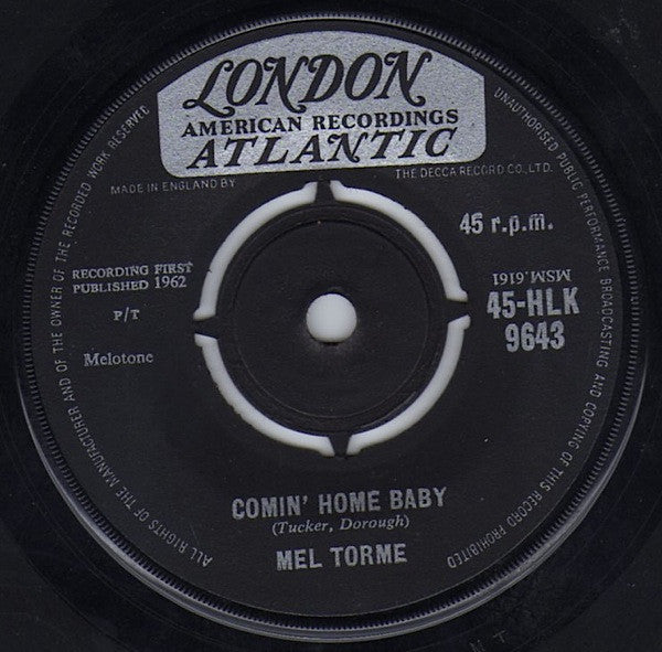 Mel Torme* : Comin' Home Baby (7", Single)
