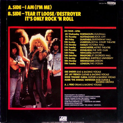 Twisted Sister : I Am (I'm Me) (12", Single)